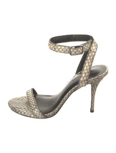 Pre-owned Alexander Wang Snakeskin Animal Print Sandals In Neutral