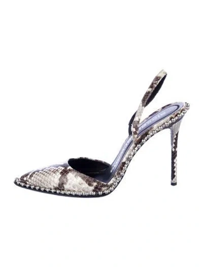 Pre-owned Alexander Wang Snakeskin Animal Print Slingback Pumps In Multi