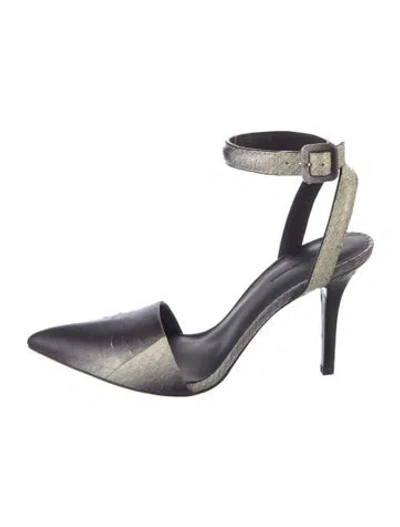 Pre-owned Alexander Wang Snakeskin D'orsay Pumps In Neutral