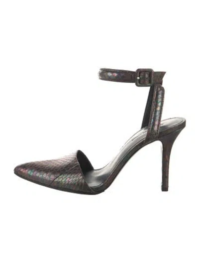 Pre-owned Alexander Wang Snakeskin D'orsay Pumps In Purple