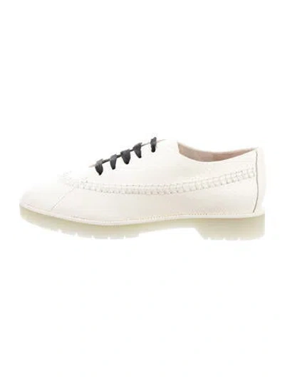 Pre-owned Alexander Wang Snakeskin Oxfords In White