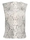 Alexander Wang Snakeskin-print Sleeveless Top In Gray