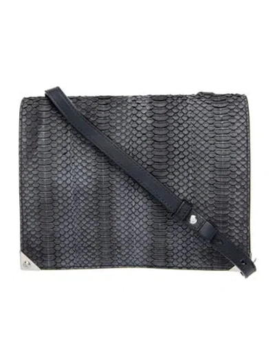 Pre-owned Alexander Wang Snakeskin Shoulder Bag In Blue