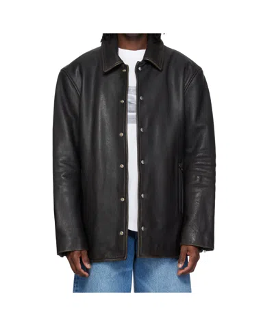 ALEXANDER WANG SNAP FRONT LEATHER JACKET