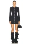 Alexander Wang Snap Front Mini Dress In Washed Black