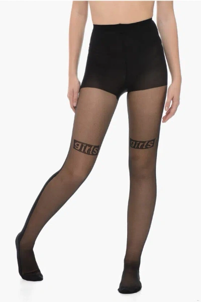 Alexander Wang Solid Color Tights In Black
