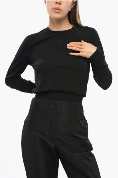 ALEXANDER WANG SOLID COLOR WOOL CREW-NECK SWEATER