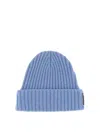 Alexander Wang Woolen Hat With Folded Cuff And Ribbed Texture In Azul