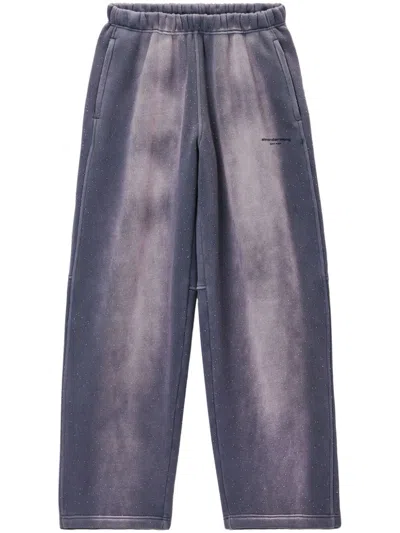 Alexander Wang Space-print Track Pants In Purple