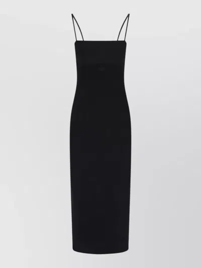 Alexander Wang Spaghetti Strap Midi Dress Knee Length In Black