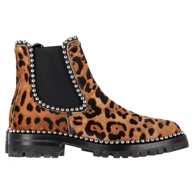 Alexander Wang Spencer Leopard-print Chelsea Boots In Brown Pony Hair