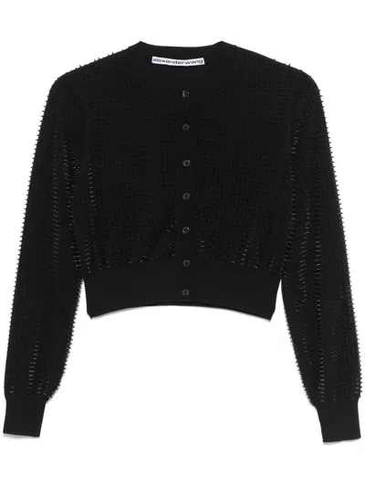 Alexander Wang Spike-stud Cardigan In Black