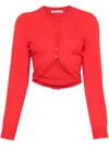 Alexander Wang Split-hem Cardigan In Red