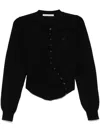 Alexander Wang Split-hem Cardigan In Black