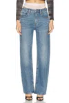 Alexander Wang Split Hem Wide Leg In Vintage Medium Indigo
