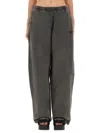 Alexander Wang Elastic Waistband Wide Leg Trousers In Black
