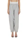Alexander Wang Women Sports Pants With Integrated Underwear In Gray