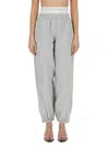 Alexander Wang Women Sports Pants With Integrated Underwear In Grey