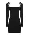 Alexander Wang Black Square-neck Mini Dress In Black