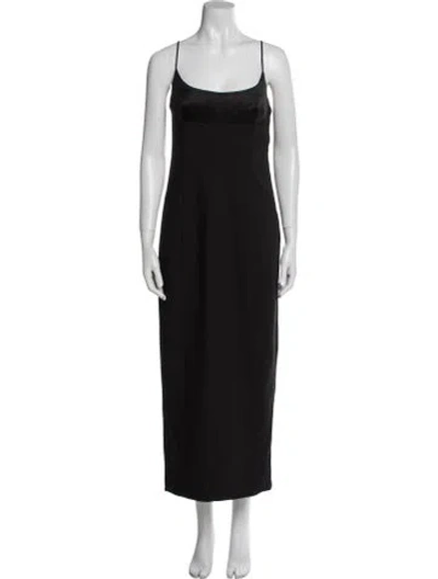 Pre-owned Alexander Wang Square Neckline Long Dress In Black