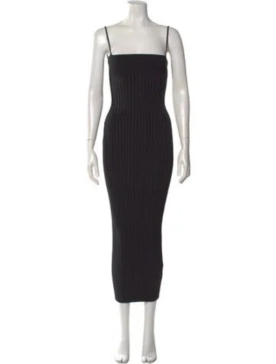 Pre-owned Alexander Wang Square Neckline Long Dress In Black