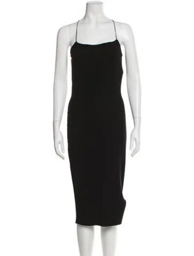Pre-owned Alexander Wang Square Neckline Midi Length Dress In Black