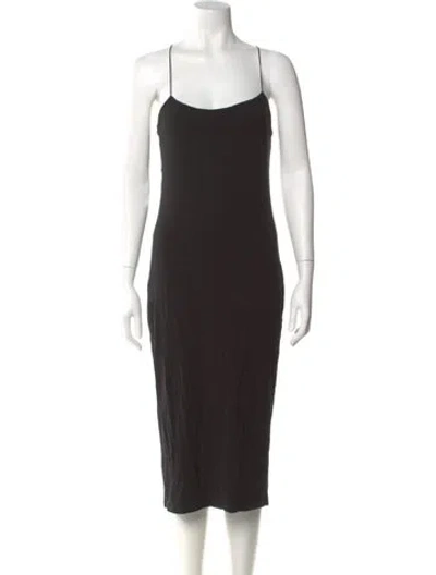 Pre-owned Alexander Wang Square Neckline Midi Length Dress In Black
