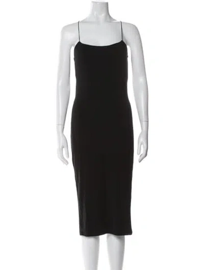 Pre-owned Alexander Wang Square Neckline Midi Length Dress In Black