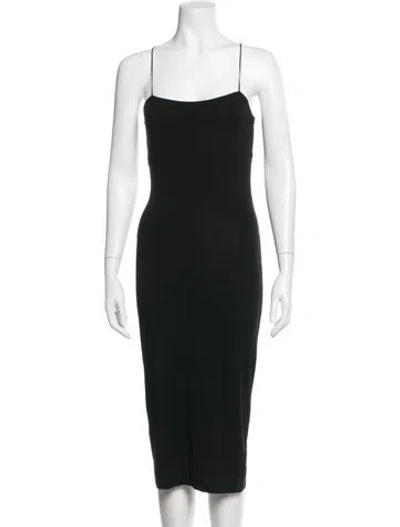 Pre-owned Alexander Wang Square Neckline Midi Length Dress In Black