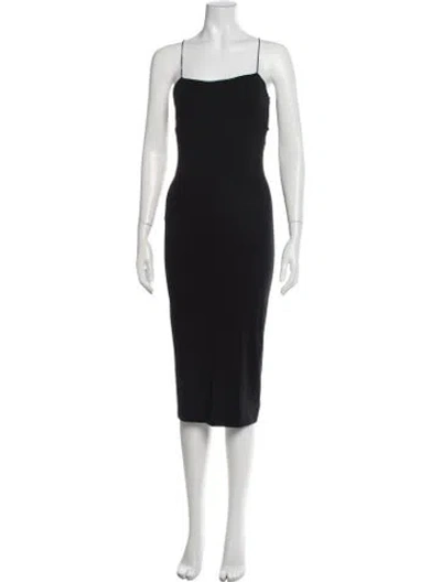 Pre-owned Alexander Wang Square Neckline Midi Length Dress In Black