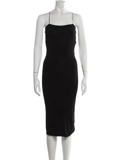 Pre-owned Alexander Wang Square Neckline Midi Length Dress In Black