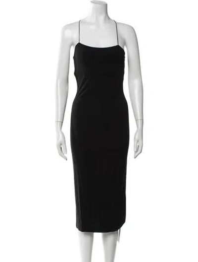 Pre-owned Alexander Wang Square Neckline Midi Length Dress In Black