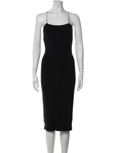 Pre-owned Alexander Wang Square Neckline Midi Length Dress In Black