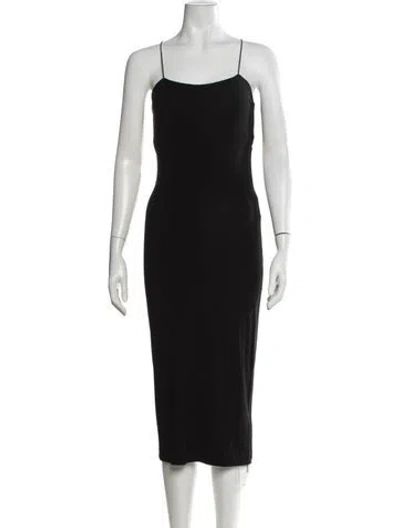 Pre-owned Alexander Wang Square Neckline Midi Length Dress In Black
