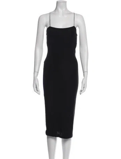 Pre-owned Alexander Wang Square Neckline Midi Length Dress In Black