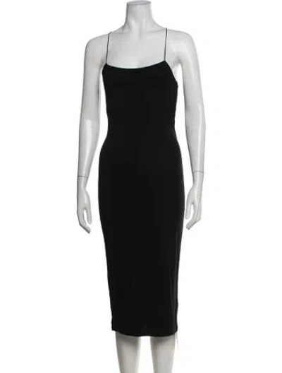 Pre-owned Alexander Wang Square Neckline Midi Length Dress In Black