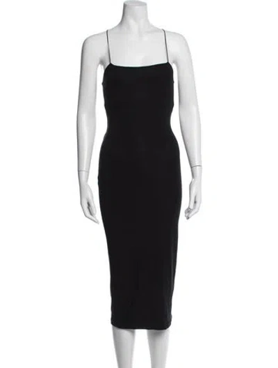 Pre-owned Alexander Wang Square Neckline Midi Length Dress In Black