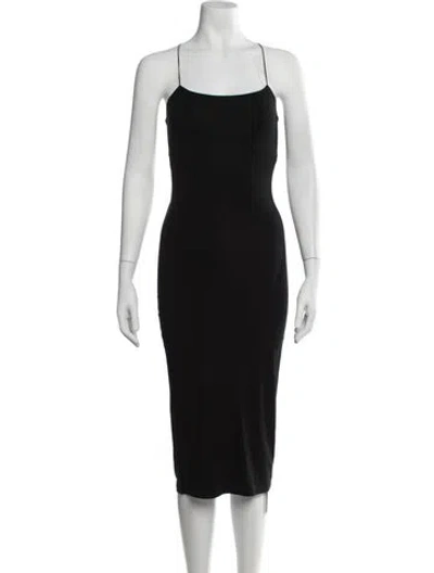 Pre-owned Alexander Wang Square Neckline Midi Length Dress In Black