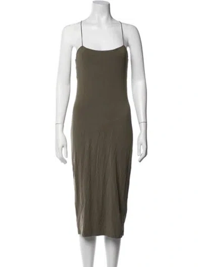 Pre-owned Alexander Wang Square Neckline Midi Length Dress In Green