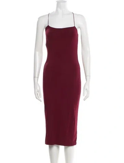 Pre-owned Alexander Wang Square Neckline Midi Length Dress In Red