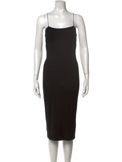 Pre-owned Alexander Wang Square Neckline Midi Length Dress W/ Tags In Black