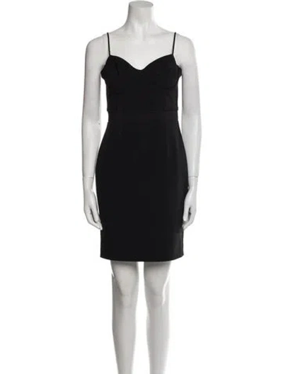 Pre-owned Alexander Wang Square Neckline Mini Dress In Black