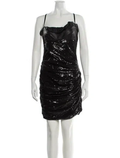 Pre-owned Alexander Wang Square Neckline Mini Dress In Black