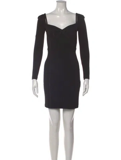 Pre-owned Alexander Wang Square Neckline Mini Dress In Black