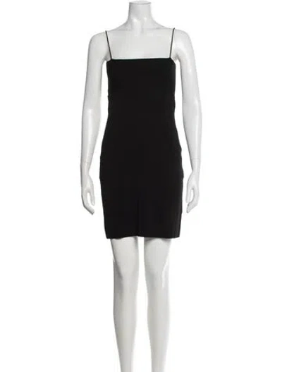 Pre-owned Alexander Wang Square Neckline Mini Dress In Black