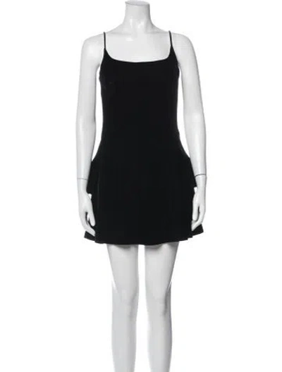 Pre-owned Alexander Wang Square Neckline Mini Dress In Black