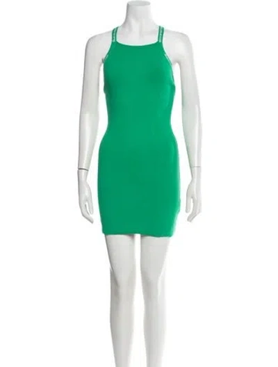 Pre-owned Alexander Wang Square Neckline Mini Dress In Green