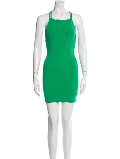 Pre-owned Alexander Wang Square Neckline Mini Dress In Green