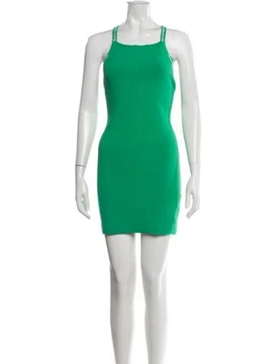 Pre-owned Alexander Wang Square Neckline Mini Dress In Green