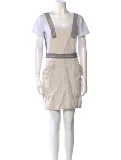 Pre-owned Alexander Wang Square Neckline Mini Dress In Neutral